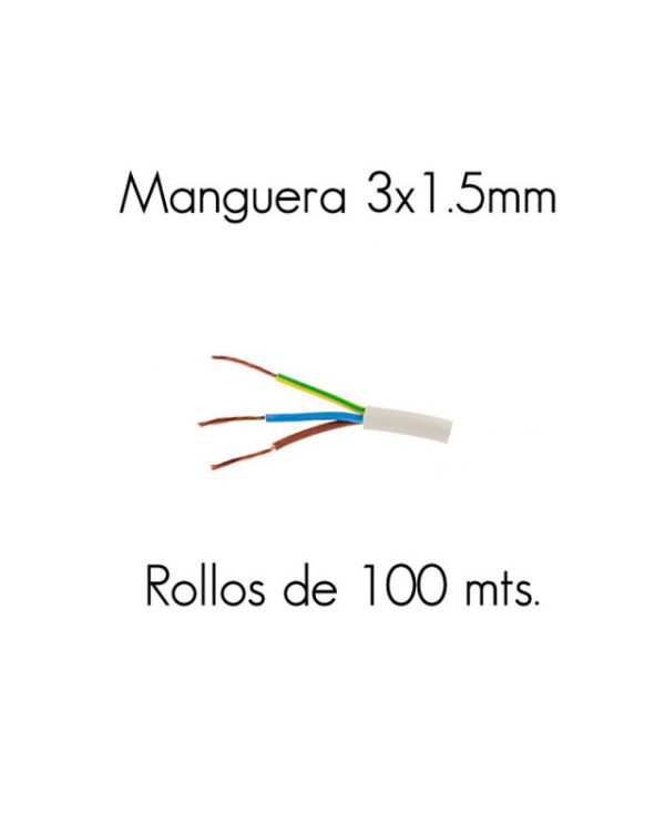 ROLLO MANGUERA 3 X 1.5 BLANCA (100MTS)